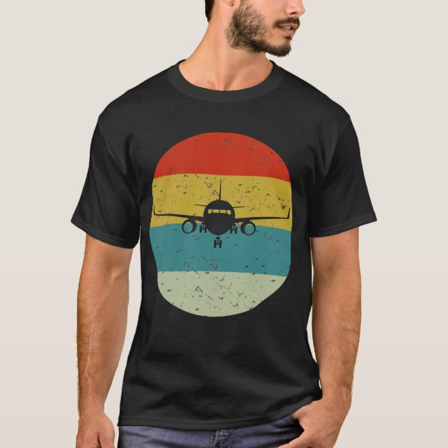 Camiseta retro vintage de avión (Anverso)