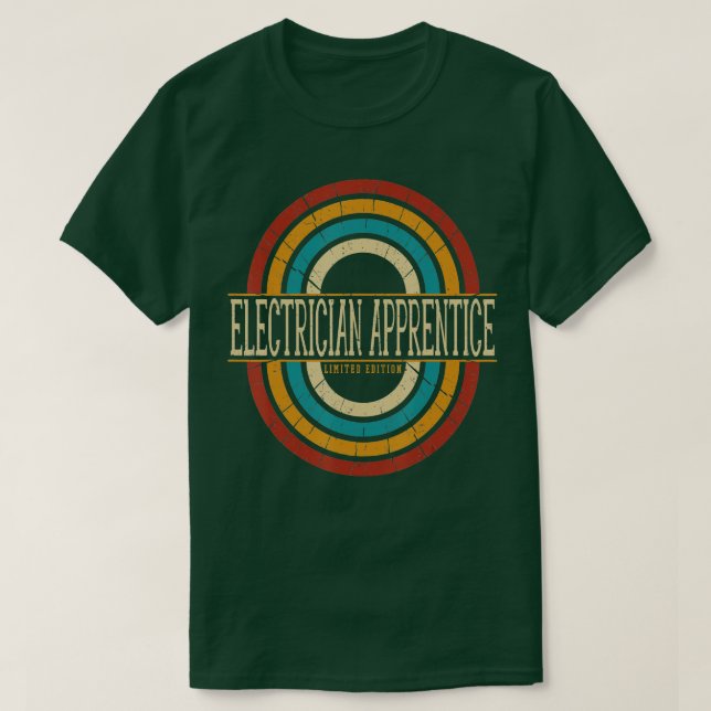 Camiseta Retro Vintage de Electrician Apprentista (Diseño del anverso)