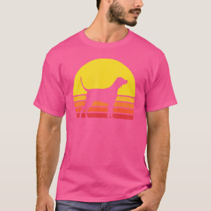 Camiseta Retro Vintage de la Silueta de Perro Coonhound