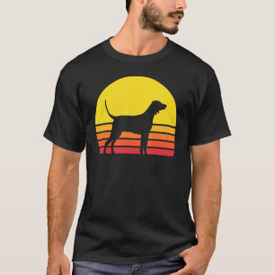 Camiseta Retro Vintage de la Silueta de Perro Coonhound