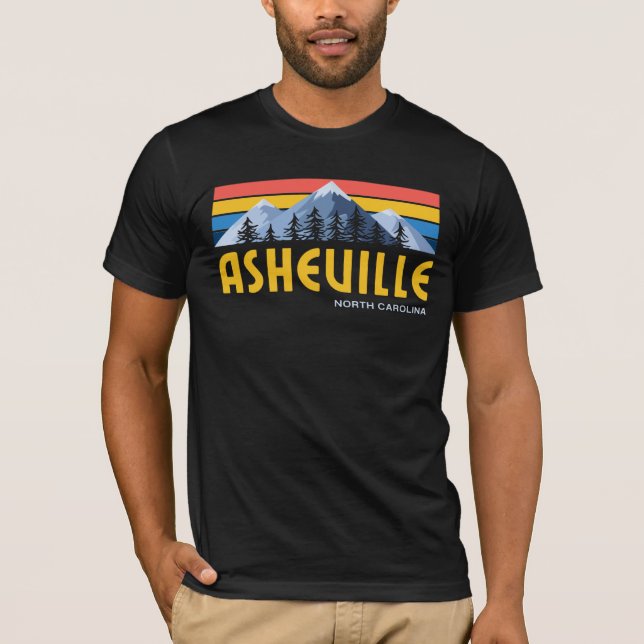Camiseta retro vintage de las montañas de Ashevill (Anverso)