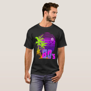 Camiseta Retro Vintage de los 80 Atardecer Palmeras