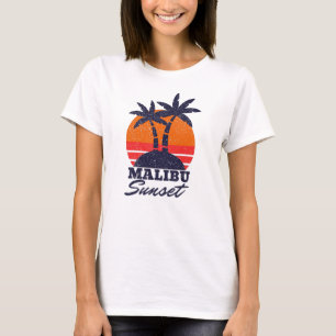 Camiseta retro vintage de Malibu Sunset