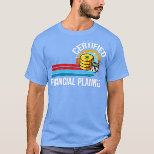 Camiseta retro vintage de planificador financiero certifica