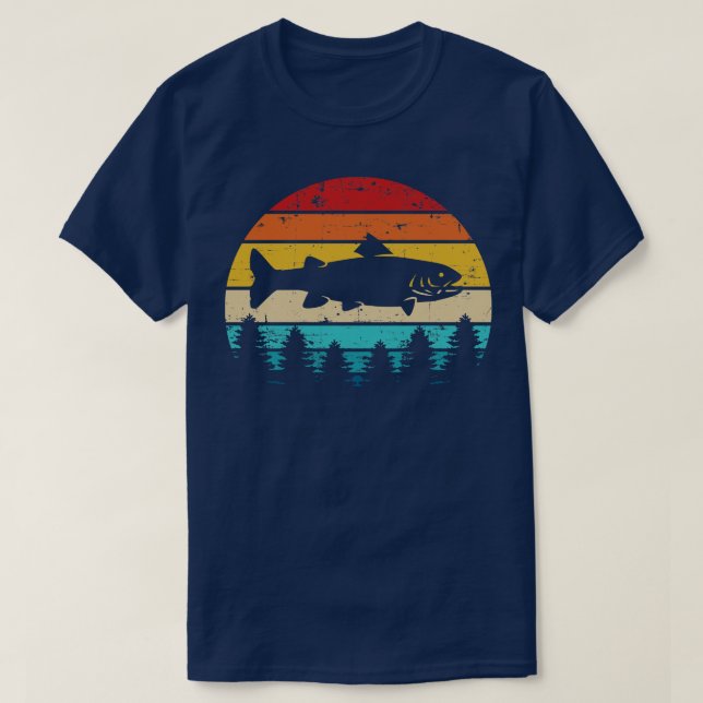 Camiseta Retro vintage de trucha (Diseño del anverso)