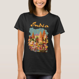 Camiseta Retro Vintage de Viaje a Varanasi India