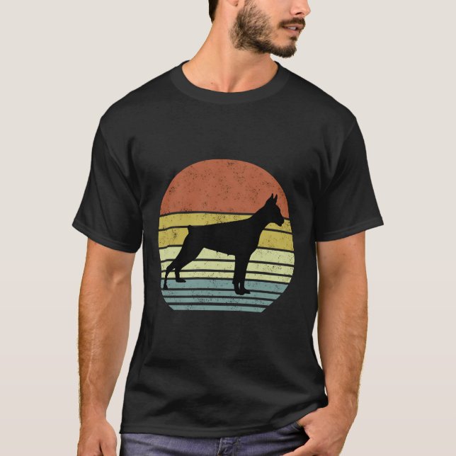Camiseta Retro Vintage Doberman Silhouette (Anverso)