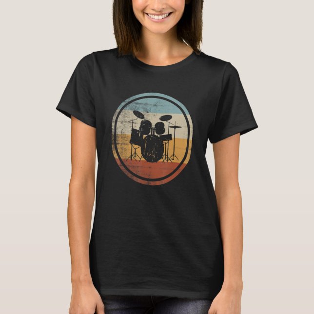 Camiseta Retro Vintage Drummer Percussionist Drums (Anverso)