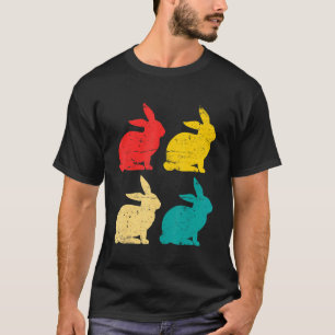 Camiseta Retro Vintage Easter Bunny Rabbit Hombres Niños Mu