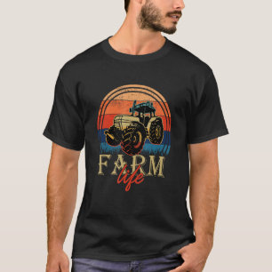 Camiseta Retro Vintage Farm Life Farming Tractor Family Far