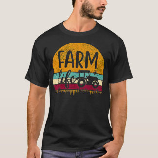 Camiseta Retro Vintage Farm Life Farming Tractor Family Far