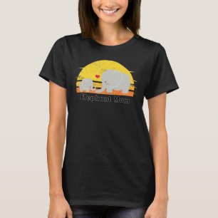 Camiseta Retro Vintage Feliz Día de la Madre Elefante Coraz