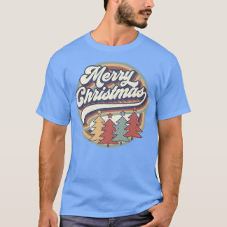 Camiseta Retro Vintage Feliz Navidad Con Árbol De Navidad