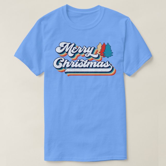 Camiseta Retro vintage Feliz Navidad estilo 70 (Diseño del anverso)