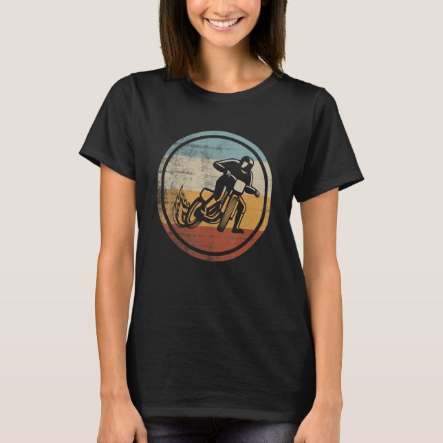 Camiseta Retro Vintage Flat Track Racing (Anverso)