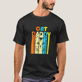 Camiseta Retro Vintage Gato Papá Día del Padre
