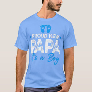 Camiseta Retro Vintage Gender Reveal Proud New Papa It's A 