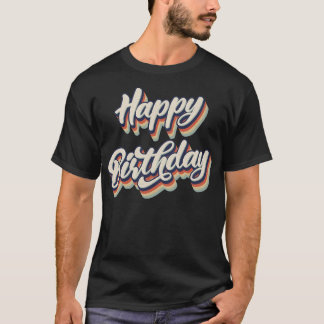Camiseta Retro Vintage Happy Birday