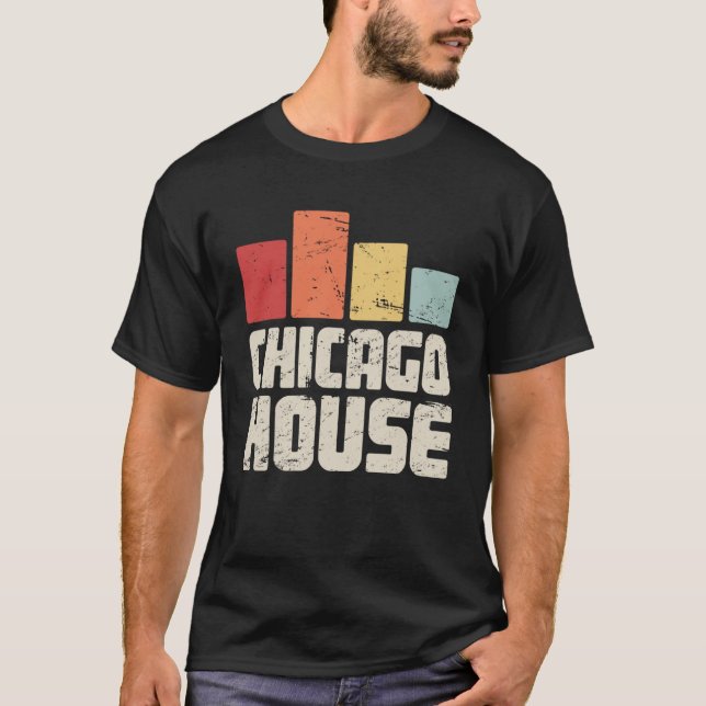 Camiseta Retro Vintage House Music French House & Chicago (Anverso)