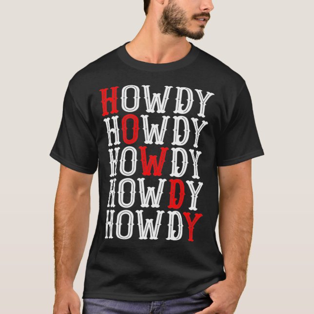 Camiseta Retro Vintage Howdy Rodeo Oeste (Anverso)