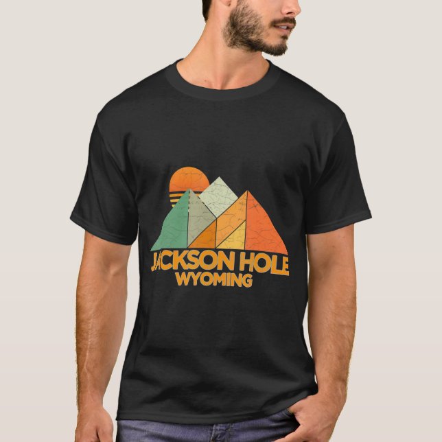 Camiseta Retro Vintage Jackson Hole Wyoming Distressed (Anverso)