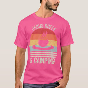 Camiseta Retro Vintage Jesús Café Camping Shirt Funny Ca