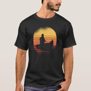 Camiseta Retro Vintage Kayak Canoe Sunset Kayaking Paddling