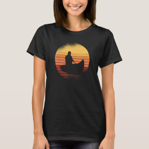 Camiseta Retro Vintage Kayak Canoe Sunset Kayaking Paddling