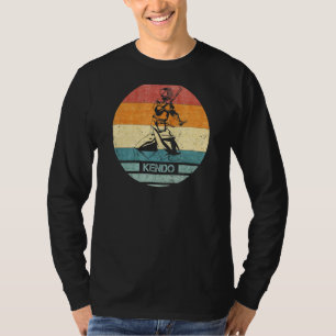 Camiseta Retro Vintage Kendo Aikido Shinai Sword Silhouette