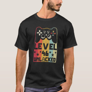 Camiseta Retro Vintage Level 46 Juego De Vídeo Desbloqueado