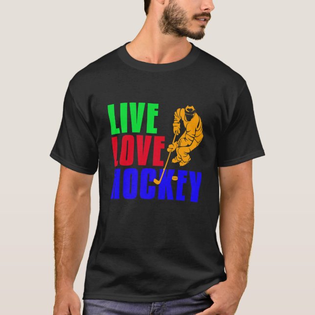 Camiseta Retro Vintage LIVE LOVE HOCKEY Guay Presente (Anverso)