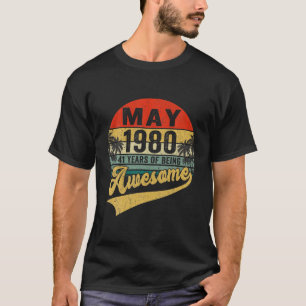 Camiseta Retro Vintage Mayo 1980 41ª Regalos De Cumpleaños
