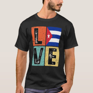 Camiseta Retro Vintage me encanta la bandera cubana del org