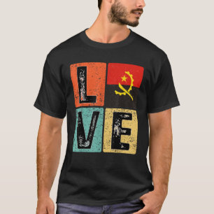 Camiseta Retro vintage me encanta la bandera de Angola por 