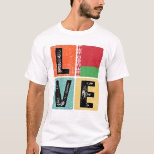 Camiseta Retro vintage me encanta la bandera de Bielorrusia