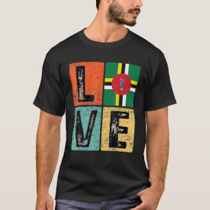 Camiseta Retro Vintage Me Encanta La Bandera Dominica Para 
