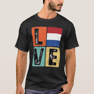 Camiseta Retro Vintage Me Encanta La Bandera Holandesa Para