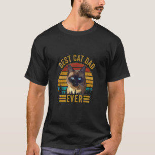 Camiseta Retro Vintage Mejor Gato Papá Día del Padre Siames