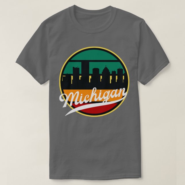 Camiseta Retro Vintage Michigan (Diseño del anverso)