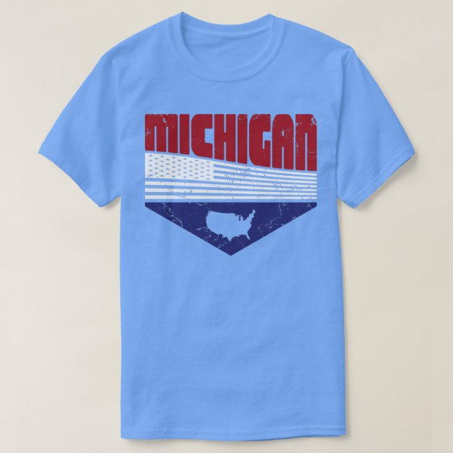 Camiseta Retro Vintage Michigan USA2 (Diseño del anverso)