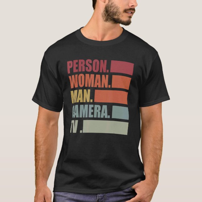 Camiseta Retro Vintage Mujer Hombre Cámara Tv 1 (Anverso)