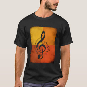 Camiseta Retro Vintage Music Lover Treble Clef Guay Musicia
