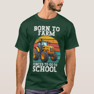 Camiseta Retro Vintage Nacido Para La Granja Obligado A Ir