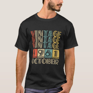 Camiseta Retro Vintage Octubre 1961 60 Hombres Regalos De C