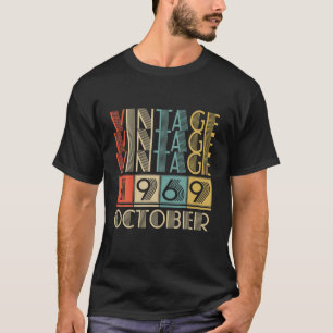 Camiseta Retro Vintage Octubre 1969 52Nd Birthday Gift Men