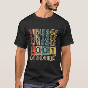 Camiseta Retro Vintage Octubre 2001 20 Hombres Regalos De C