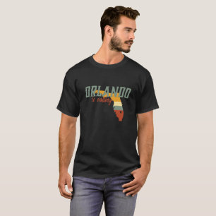 Camiseta Retro Vintage Orlando Florida Mapa de la Ciudad de