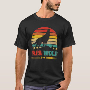 Camiseta Retro vintage Papa Wolf El Día del Padre de la Fam