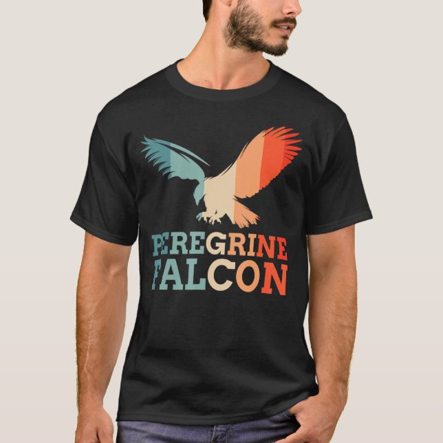 Camiseta Retro Vintage Peregrine Falcon Bird Silhouette Sun (Anverso)