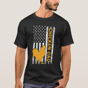 Camiseta Retro Vintage Pollo Papá Usa Bandera Americana Pad